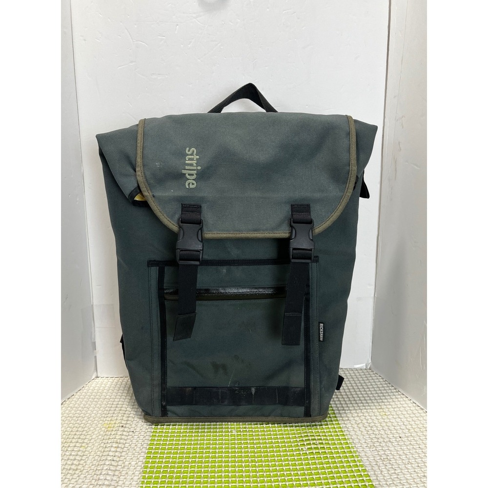 Rickshaw Bagworks Sutro Backpack Gray Canvas with Dual Buckle Straps Flaws